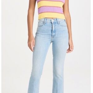 NWT Mother Jeans The Hustler Undone Hem on my Feet size 29